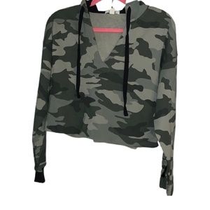 Never Worn!Garage-Camo-Cropped- Draw String-Hoodie